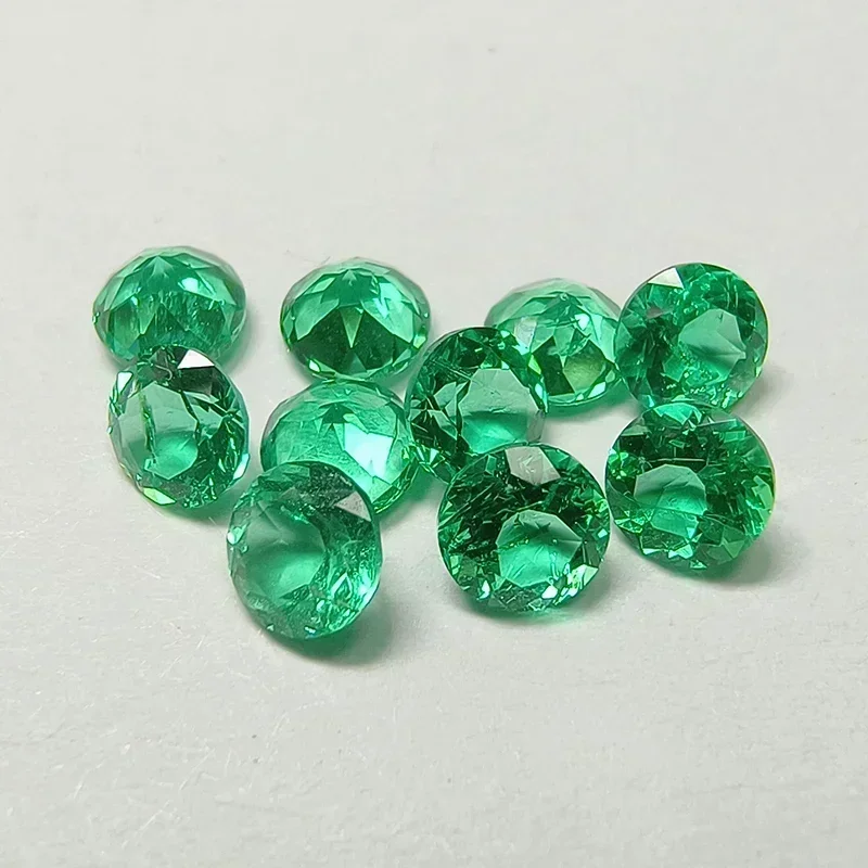 

Round Shape Emerald Laboratory VVS1 Gemstone Hand-cut Columbia Emeralds Synthetic Diamond Advanced Jewelry Rings Earrings Makin