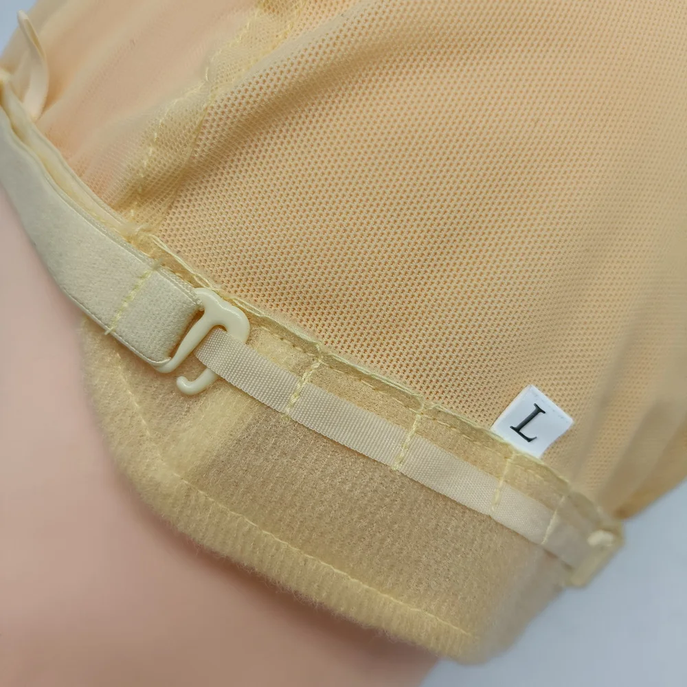 قبعة شعر مستعار من الدانتيل الأصفر للصنع مع شريط قابل للتعديل، قبعة شعر من الدانتيل ذات فتحة كبيرة، قبعات شعر مستعار من السيليكون قابلة لإعادة الاستخدام