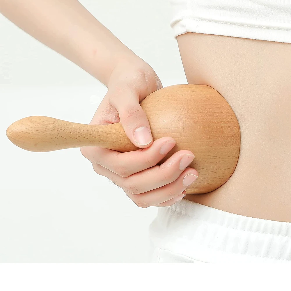 Wooden Handheld Massage Cup,Wooden Swedish Cup, Lymphatic Drainage Massage Tool,for Body Sculpting Anti-Cellulite Gua Sha