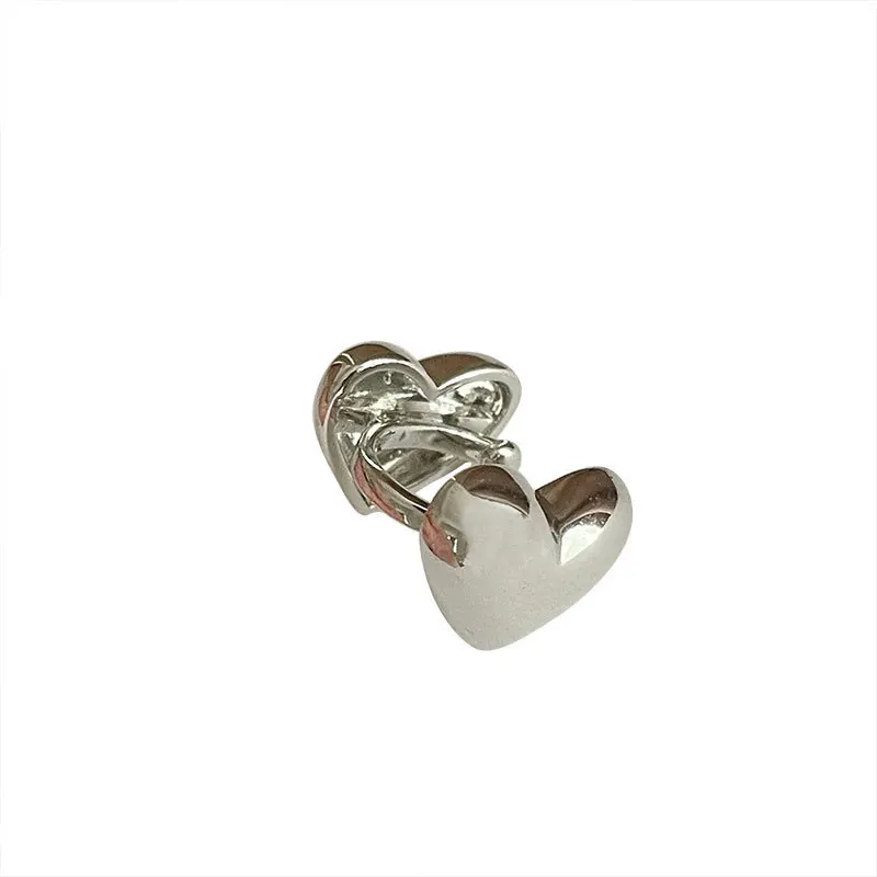 Vintage Heart Clip Earrings For Women Silver Color No Piercing Fake Earring In Lots 2022 Fashion Jewelry Ear Cuff aretes de muje