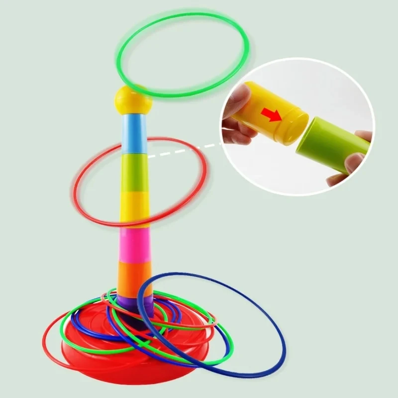 Kids Outdoor Fun Sports Parent-child Sensory Play Toy Circle Ferrule Stacked Layers Game Interactive Ferrule Throwing Game Gifts