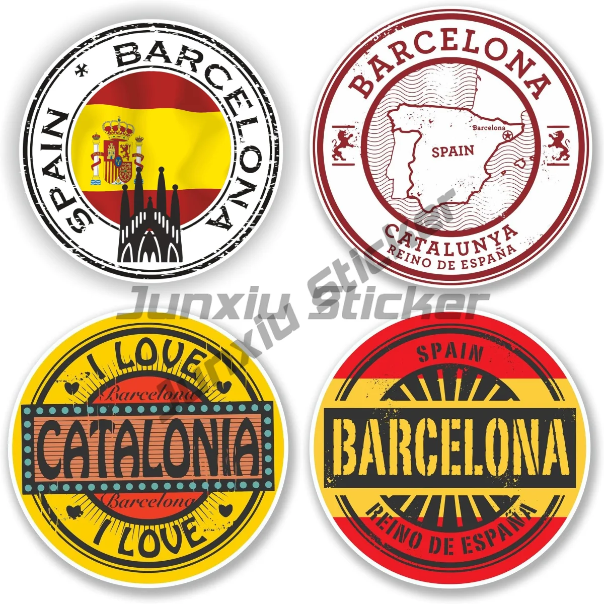 

SPAIN BARCELONA Sagrada Familia Vintage Travel Vinyl Sticker for Car Laptop Self-adhesive Decorative Cover Scratch Decals
