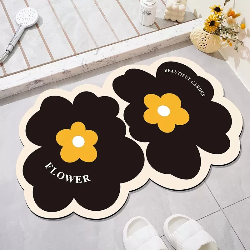 

Bathroom Floor Mat Water Absorption Anti Slip Mat Household Bathtub Floor Mat Soft Diatomaceous Mud Quick Drying Dirt Resistant