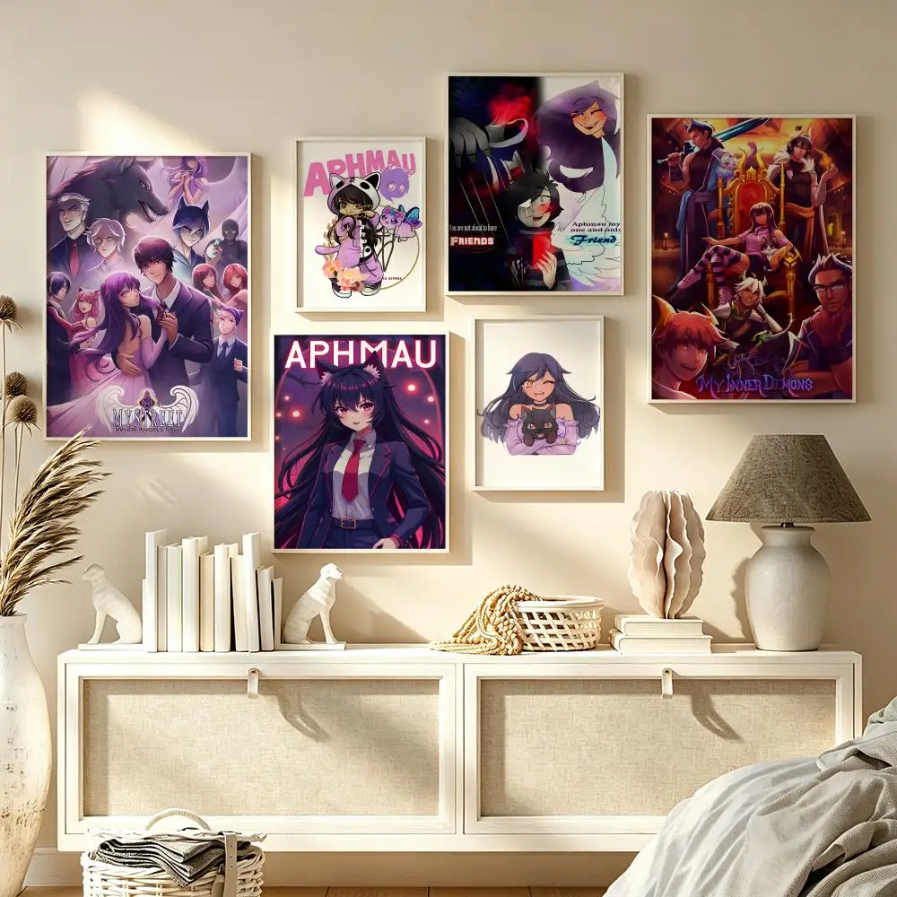 P-PC Game Aphmau Aesthetic Poster HD art sticky wall waterproof home living room bedroom bar aesthetic decoration