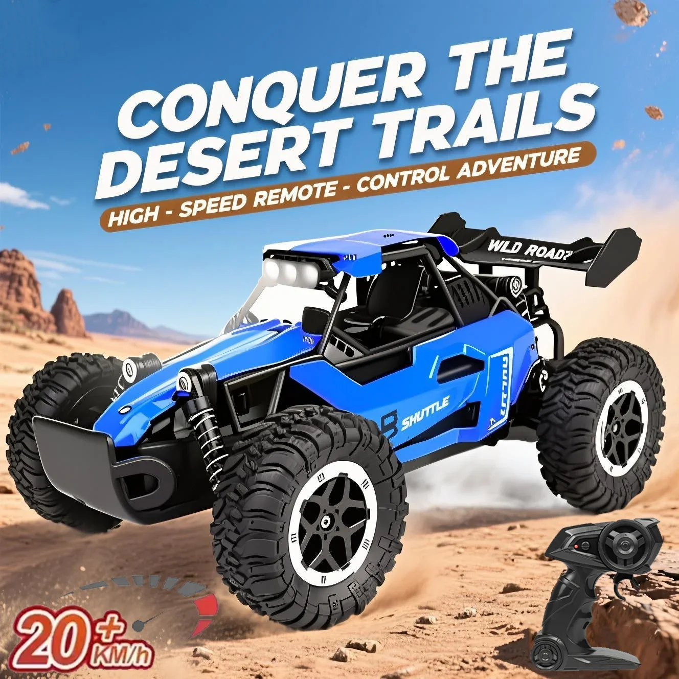 

Cars All Terrain RC Off-Road RC Truck Electric High Speed Remote Control with LED Lights Toys Gift Kid