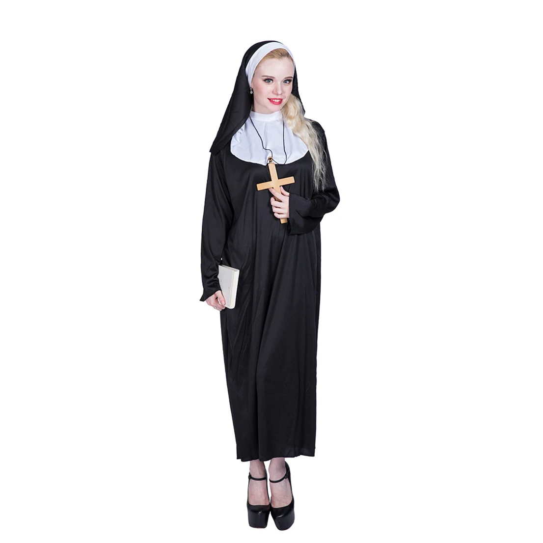 Disfraz de Monja para Adultos, Disfraz de Virgen María, Disfraz de Sacerdote para Cosplay, Traje para Actuación de Danza