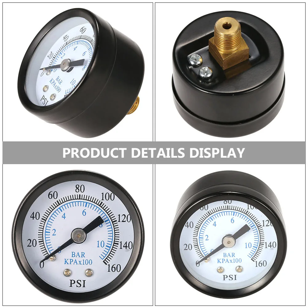 

1Pcs Metal Dual Scale Pressure Gauge Economical All Purpose 0-160Psi 0-10Bar Npt Pressure Meter for Plumbing Heating Air