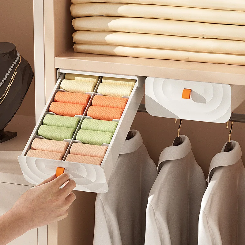 

Wardrobe Drawer-Type Underwear Storage Box Compartment Socks Under Desk Stationery Organizer