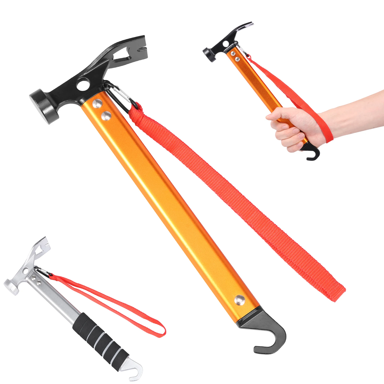 

Camping Hammer Multifunctional Tent Mallet Outdoor Tent Peg Stake Mallet Essential Outdoor Camping Mountaineering Hiking Tools