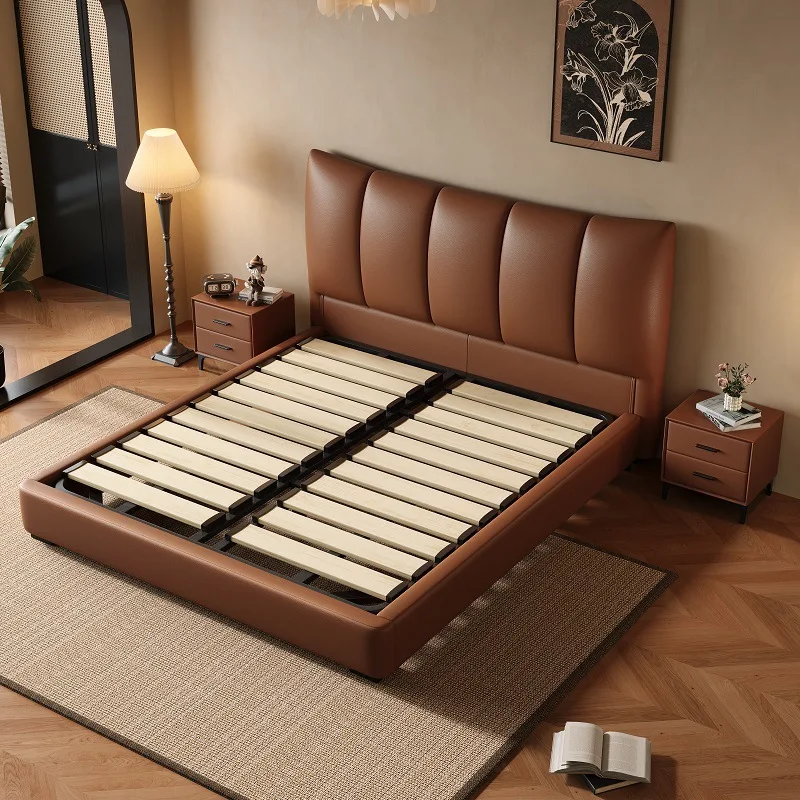 Leather bed master and second bedroom 1.5 meters leather art bed 1.8 meters soft wedding