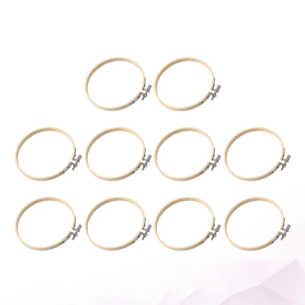 

10pcs Bamboo Embroidery Circle Frame DIY Craft Cross Stitch Chinese Traditional Sewing Manual Tool (10cm)