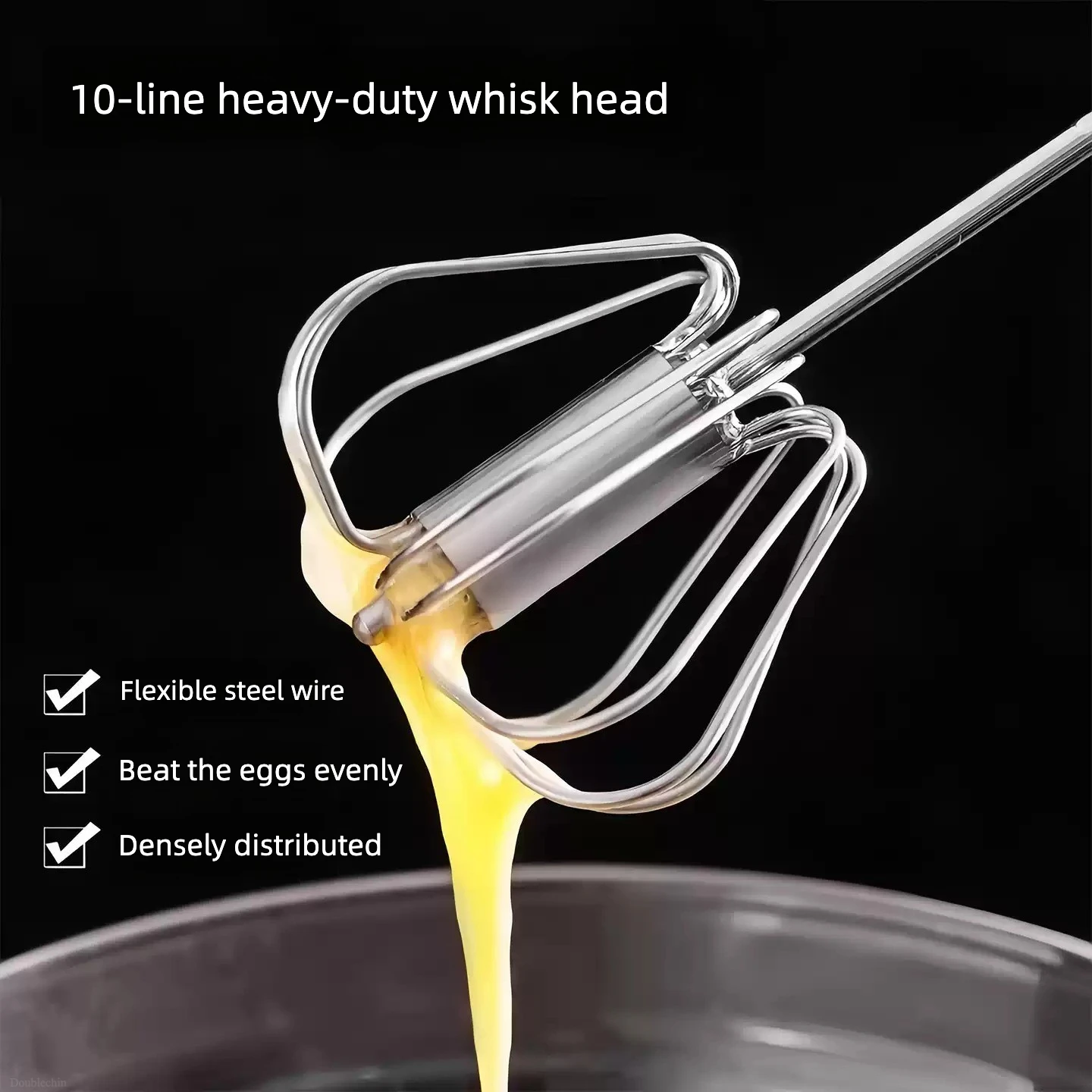 Semi-automatic Egg Beater 304 Stainless Steel Egg Whisk Manual Hand Mixer Self Turning Egg Stirrer Kitchen Accessories Egg Tools