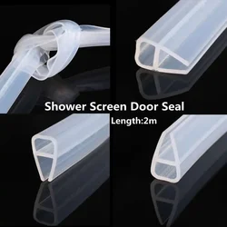 1M Silicone Shower Screen Seal Sliding Strip Plastic Rubber for Bath Room 8MM Door Window Glass Fixture Accessories