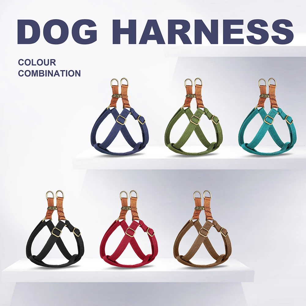 

Custom Nylon Buckle Dog Harness Durable Pet Dog Harnesses Reflective Pet Walking Vest Adjustable for Small Medium Large Dogs Pug