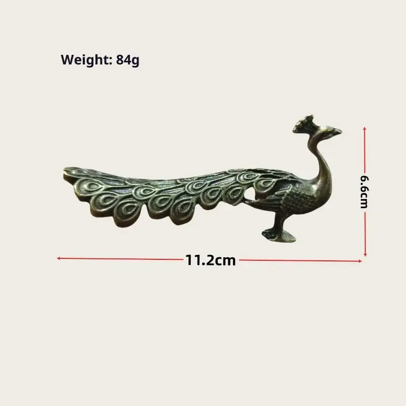 Hot Sale 1Pc Animal Brass Ornament Peacock Ornament Home Decor Statue Figure Chinese Handicraft Home Office Decoration