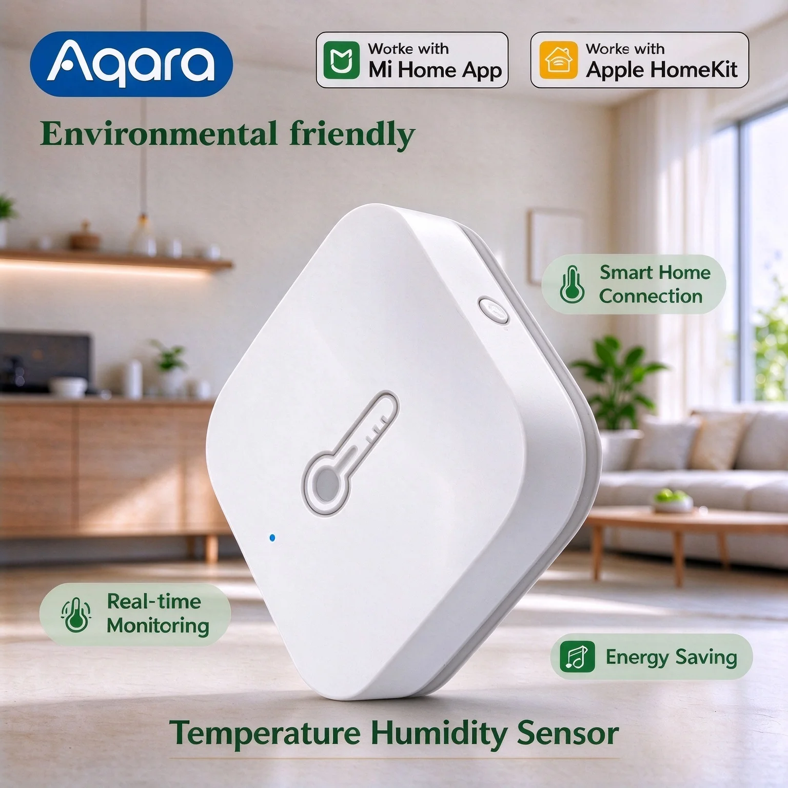 Aqara Temperature Humidity Sensor Zigbee Wireless Air Pressure Sensor Smart Home Automation Works with Mi Home Apple HomeKit