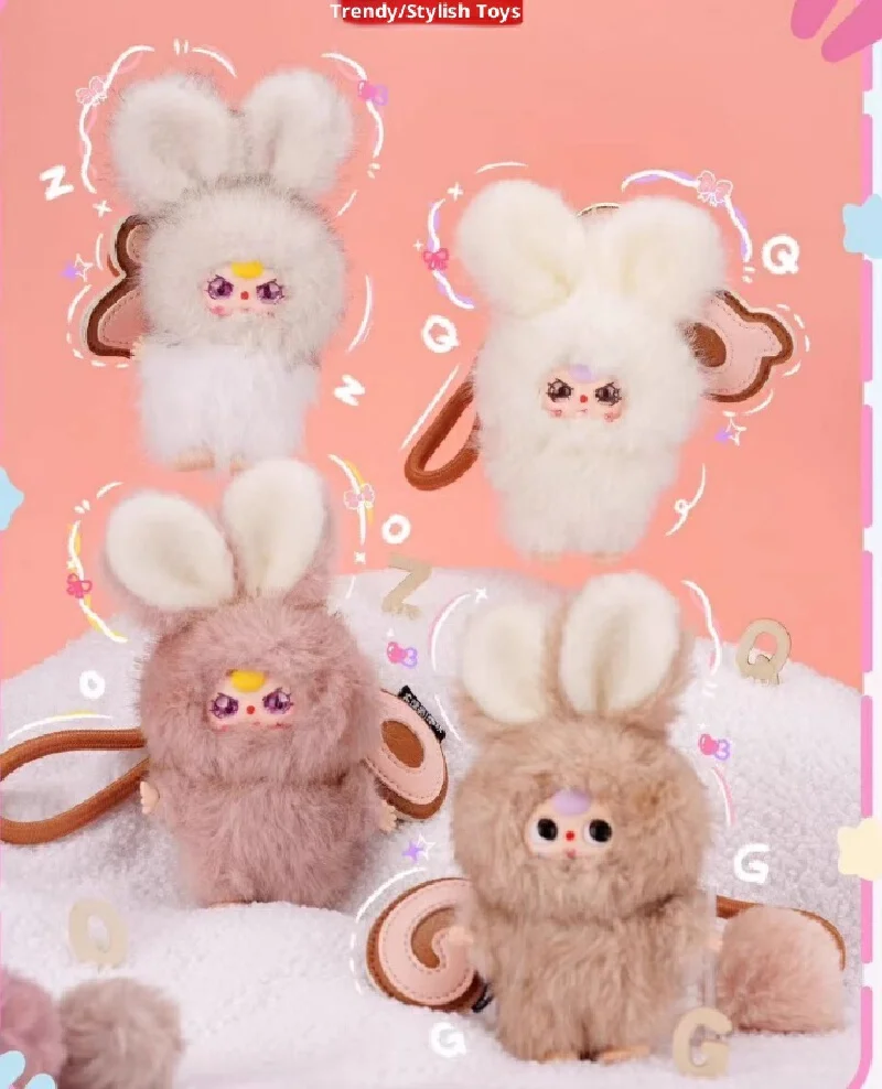 New Genuine Baby Three Super Mini Rabbit Cute Vinyl Letter Bag Pendant Blind Box Mystery Box Keychain Birthday Trendy Toy Gift