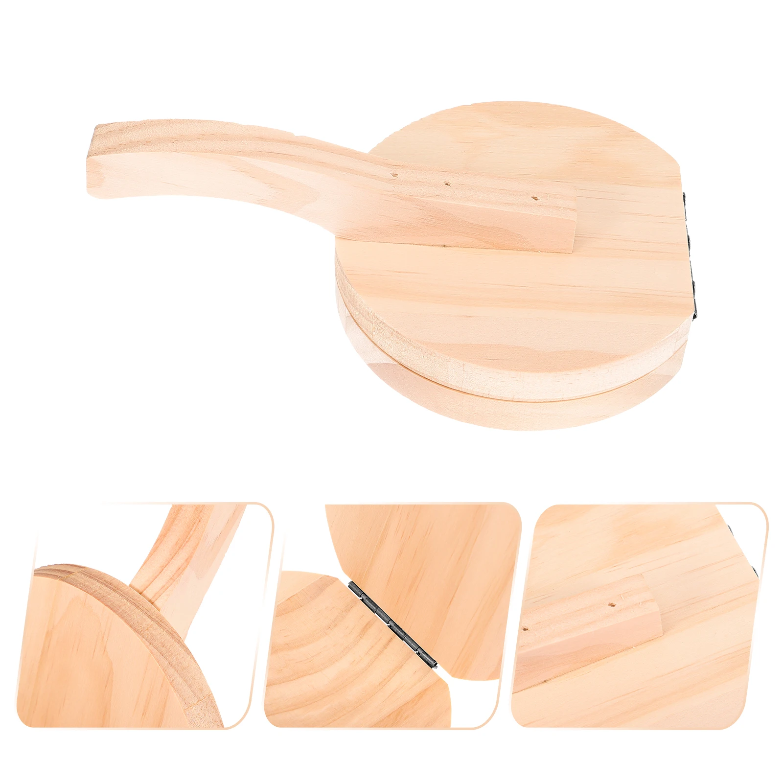 

Wooden Dumpling Skin Maker Presser Tool For Wrappers Roti Pastry Skin Pressing Labor-Saving Kitchen Gadget With Handle Fine
