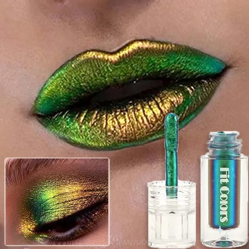 Sombra de ojos líquida camaleón, brillante, de larga duración, multicromática, metálica, de alta pigmentación, maquillaje líquido con brillo, cosméticos para fiestas