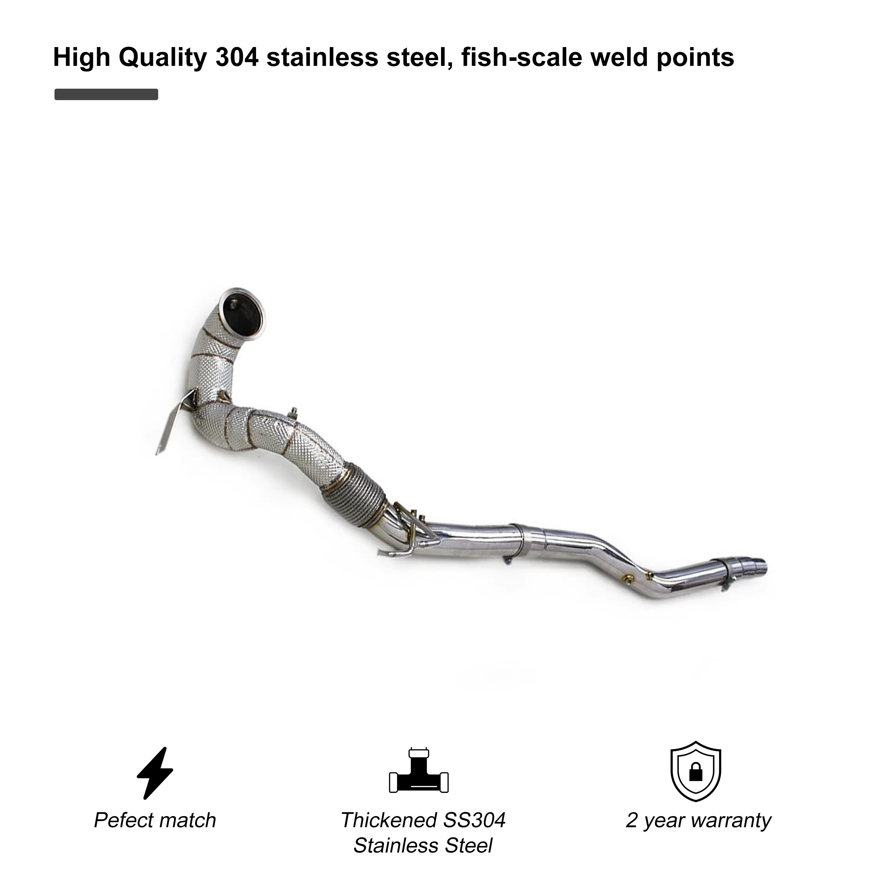 pro High Quality SUS304 Catted Downpipe for VW Volkswagen Golf 8R Golf 8 GTI MK8 R Performance Racing Exhaust Downpipe Systems
