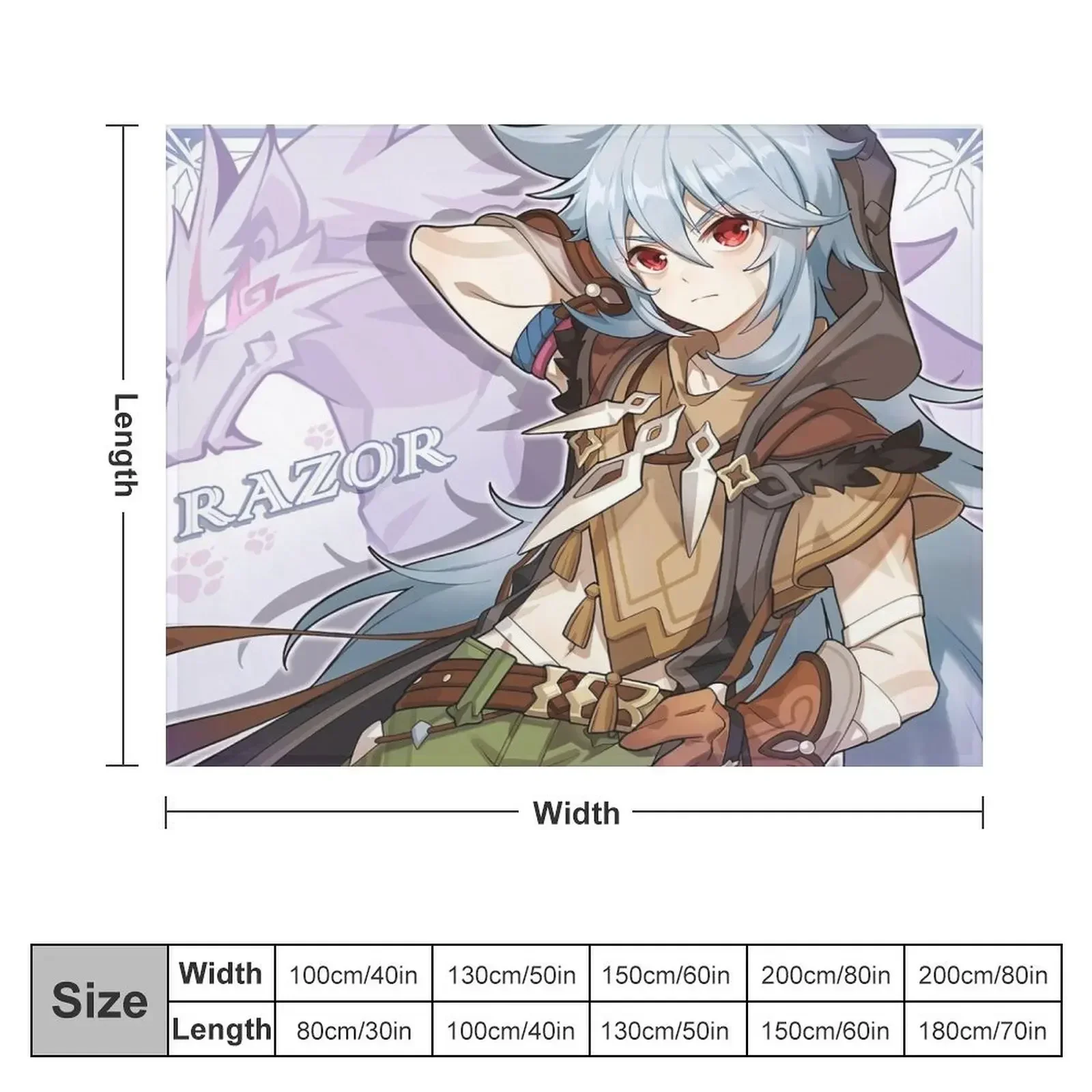 Genshin Impact - Razor Birthday Official Artwork 2020 Throw Blanket Blankets For Baby Decoratives heavy to sleep Blankets