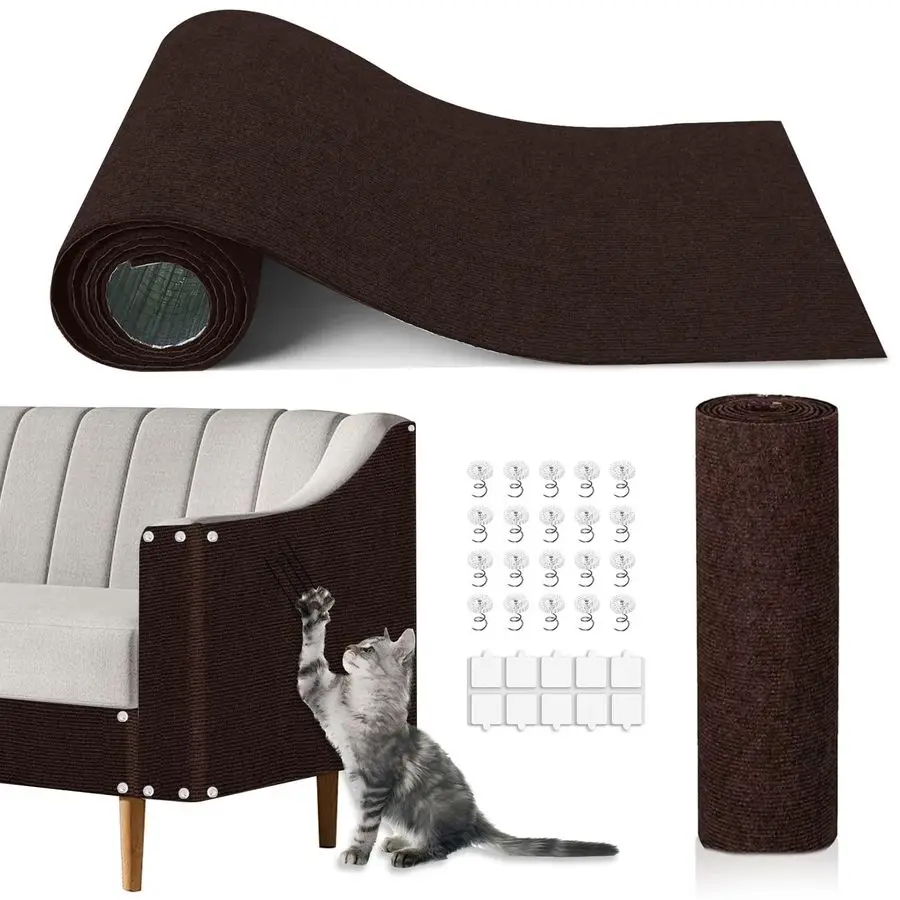 

Scratch Mat,118.5x15.9 Trimmable SelfAdhesive Cats Scratch Carpet,Couch Protector from Cats Claw, Cat Scratch Furniture Protecto