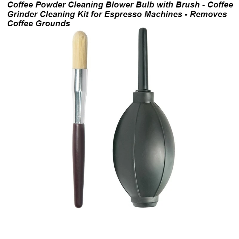 

Coffee Powder Cleaning Blower Bulb with Brush - Coffee Grinder Cleaning Kit for Espresso Machines - Removes Coffee Grounds