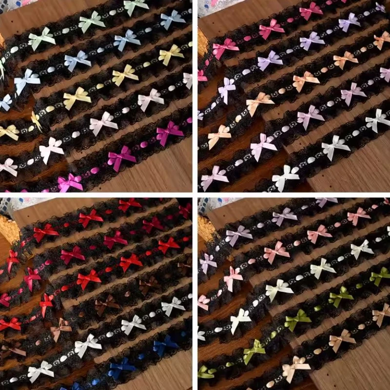 3,5 cm breites Lolita-Spitzenbesatzband für Partykleid, Schleife, bestickt, Besatzkragen, dekorativer Stoff, Nähen, DIY-Bastelmaterial