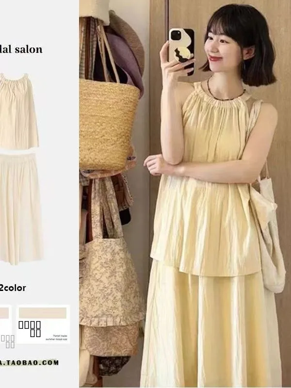 

Летняя коллекция 2025: Новинка! Женский костюм в стиле корейской драмы, элегантный, с эффектом высокого класса, длинные брюки или топ с круглым вырезом...