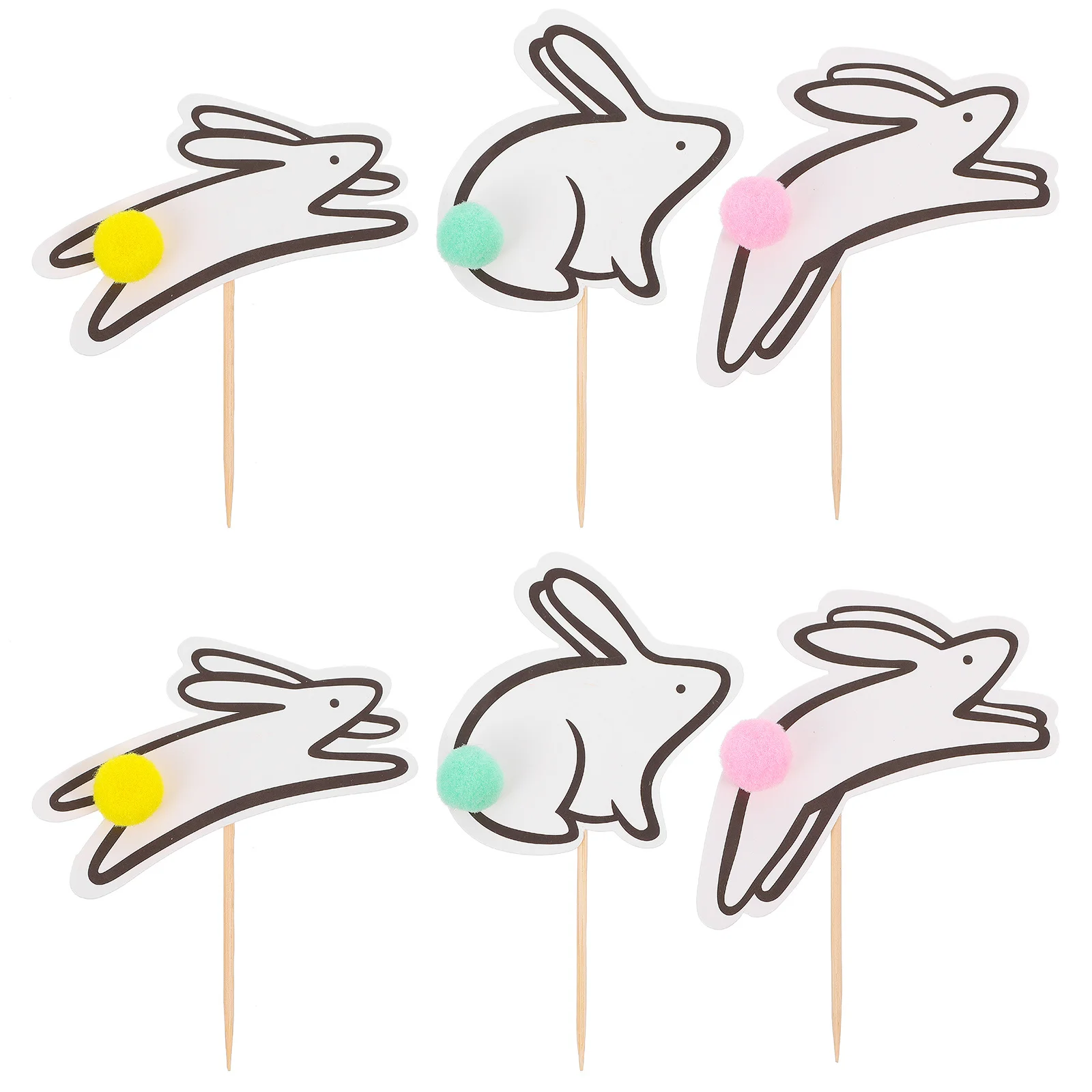 

18Pcs Easter Rabbit Cake Pick Felt Bunny Cupcake Topper Food Safe Stick for Party Wedding Birthday Dessert Decoration