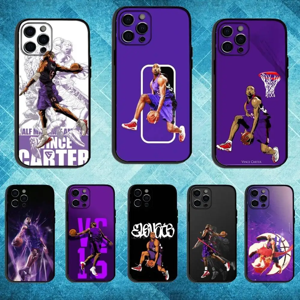 Funda de teléfono Basketball V-Vince C-Carter 15 para iPhone17,16,15,14,13,12,11 Plus,Pro Max, funda negra suave