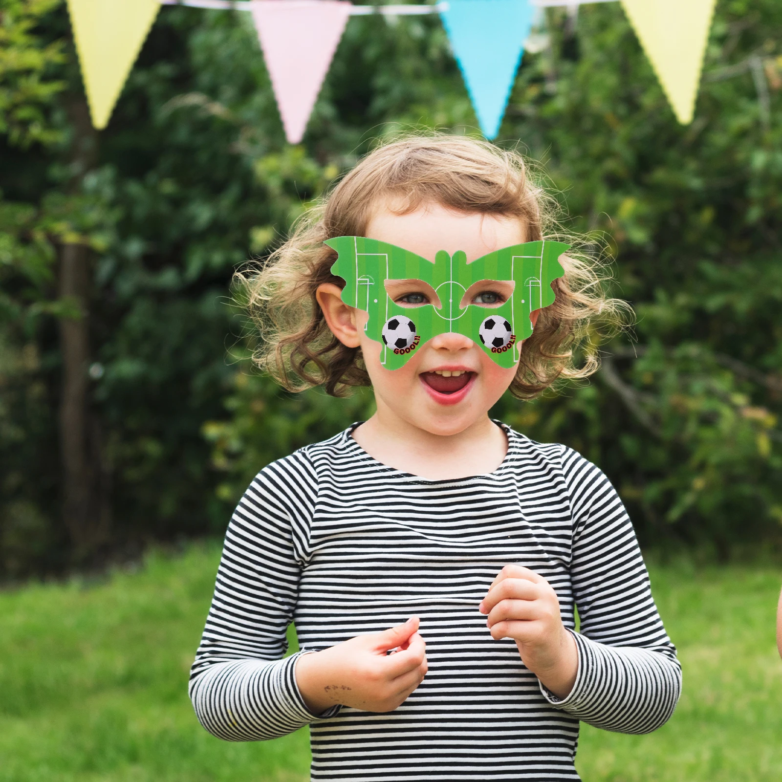 

20 Pcs Football Mask Birthday Party Masks Decorate Cute Masquerade Adorable For Cosplay Dress Up Child