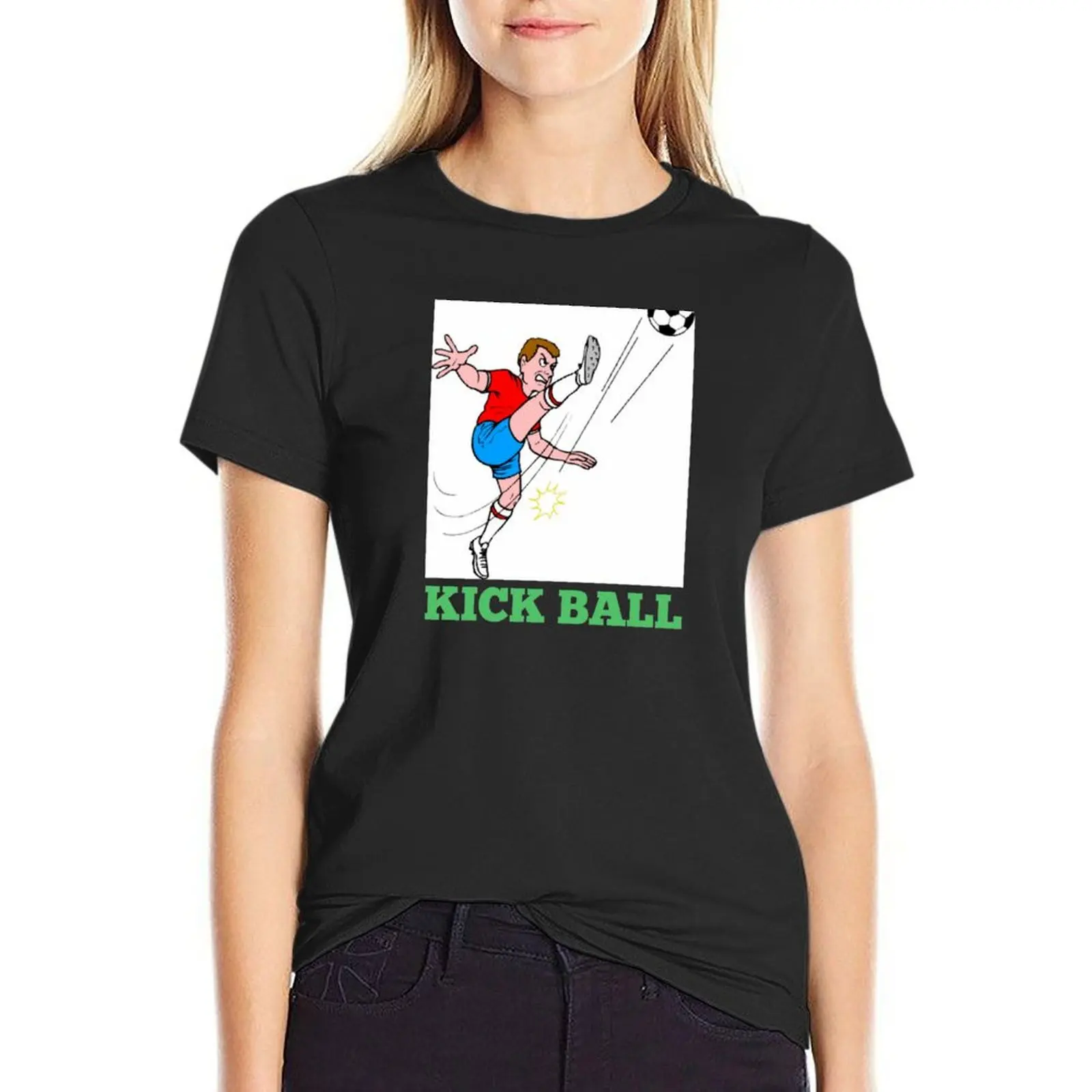 

kick ball T-Shirt plain anime quick drying summer tops Womens clothing