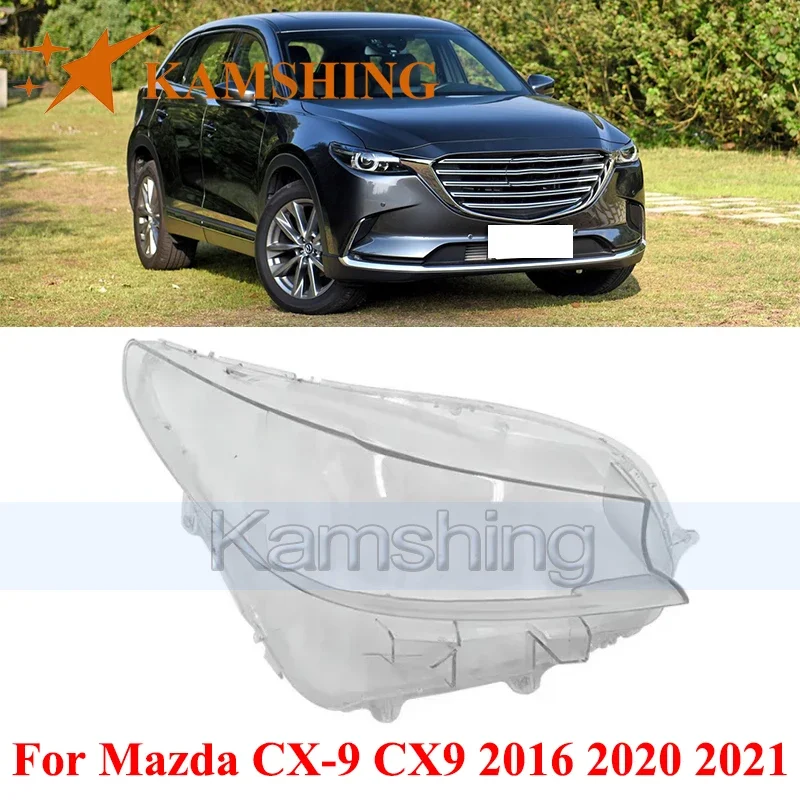 

CAPQX Front Headlight Cover For Mazda CX-9 CX9 2016 2020 2021 Lights Shell Lampshade Head Light Glass Mask Headlamp Lens