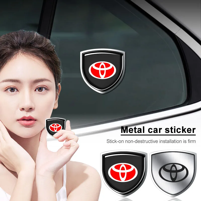 Metal emblem Auto Decor Decals Reflective Car Window Wiper Stickers For Toyota TRD Century Auris FCV Mirai Premio Yaris Camry