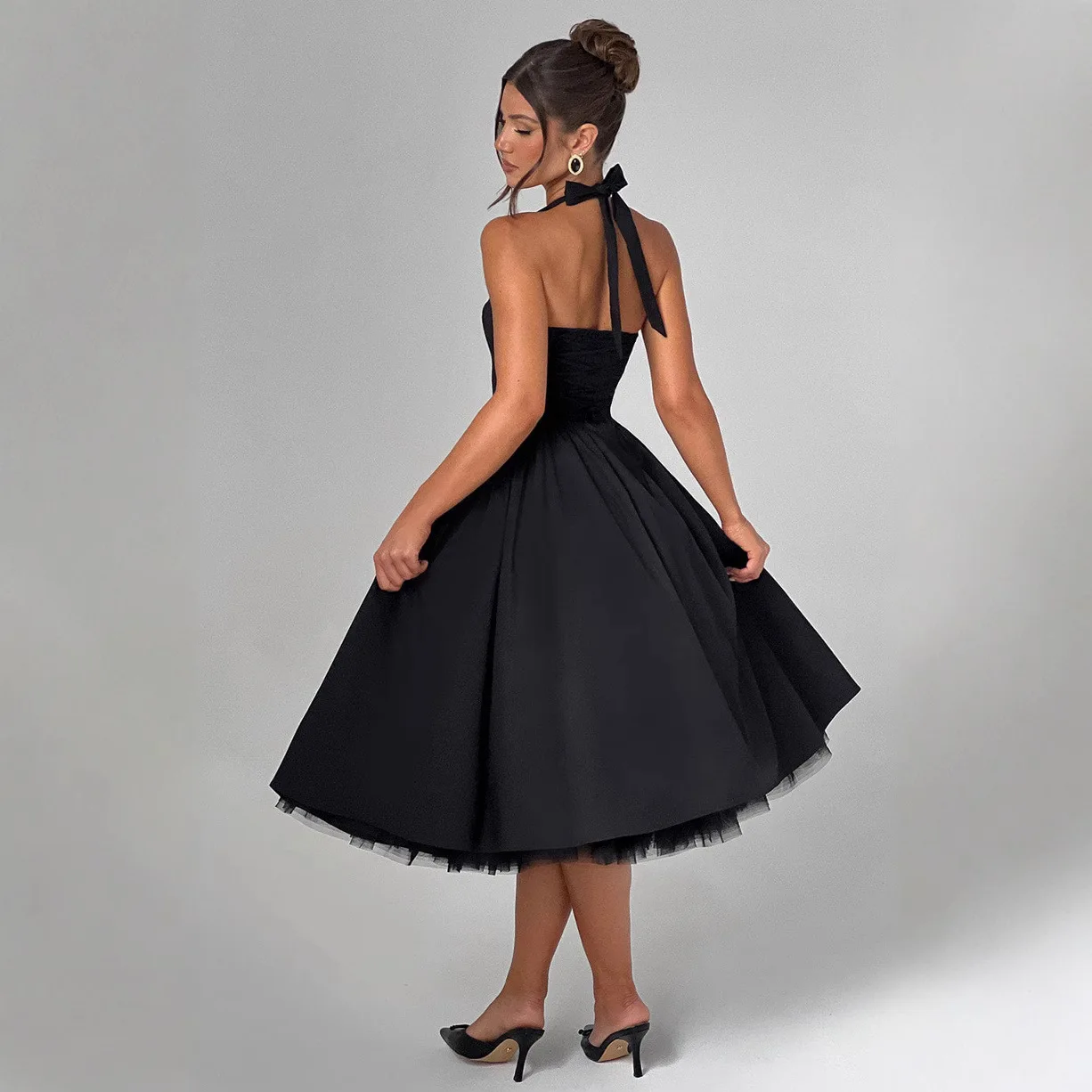 Elegante Schlinge, schlanke lange Kleider für Frauen, 2022, Sommermode, ärmellos, rückenfrei, A-Linie, Neckholder, Maxikleid, elegante Vestidos