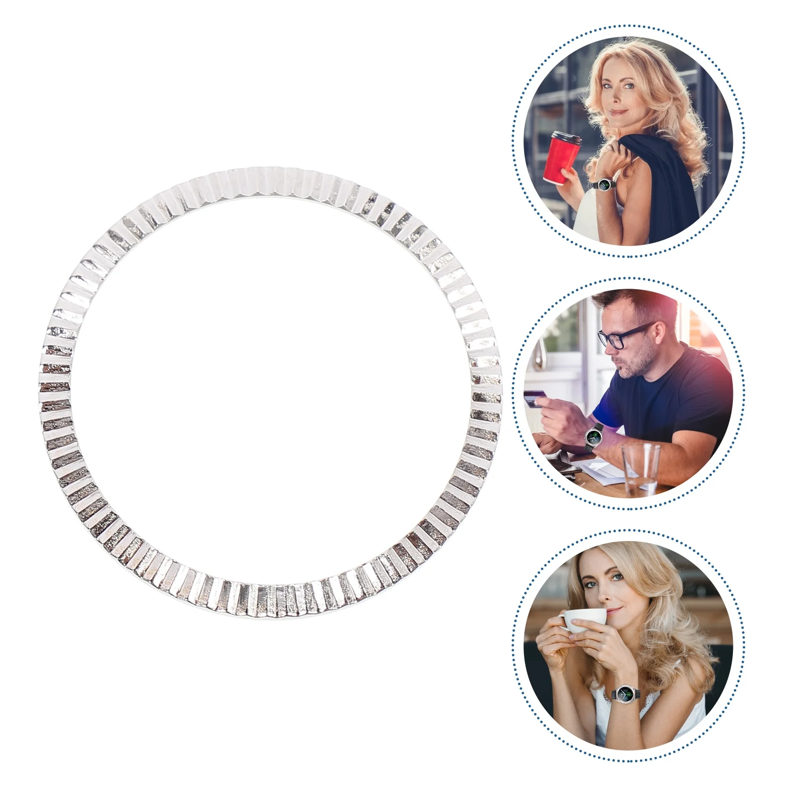 1Pcs Wave Pattern Watch Bezel Alloy Anti Scratch Protector Custom Fit for Smart Watch Upgrade Fashion Accessory