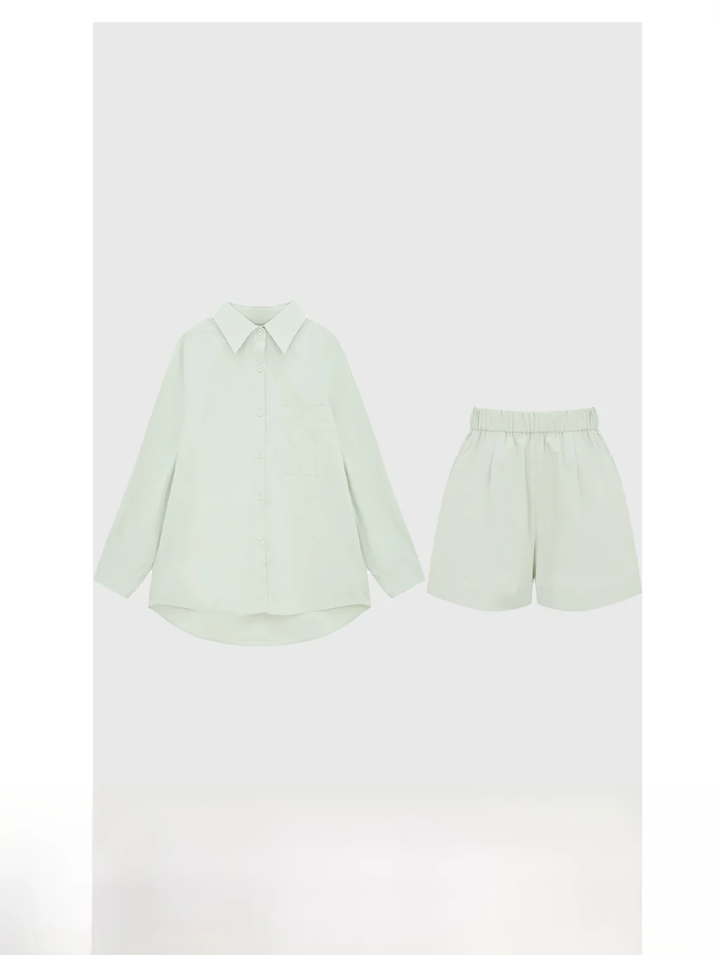 

Mint een Cotton irt Set Casual Loose Comfortable Cool Ice Thin Women's Faionable Summer Clothing Long Sve Turn-down ...