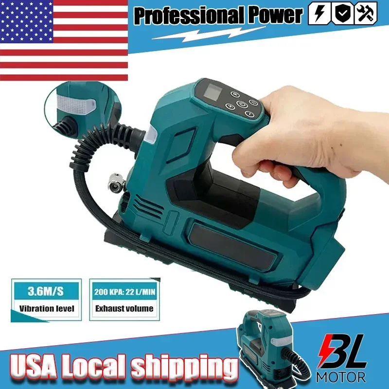 Fit Makita Portable Air Pump Automatic Cordless Inflator Electric Air Pump Handheld Car Tire Air Compressor For 18V Battery
