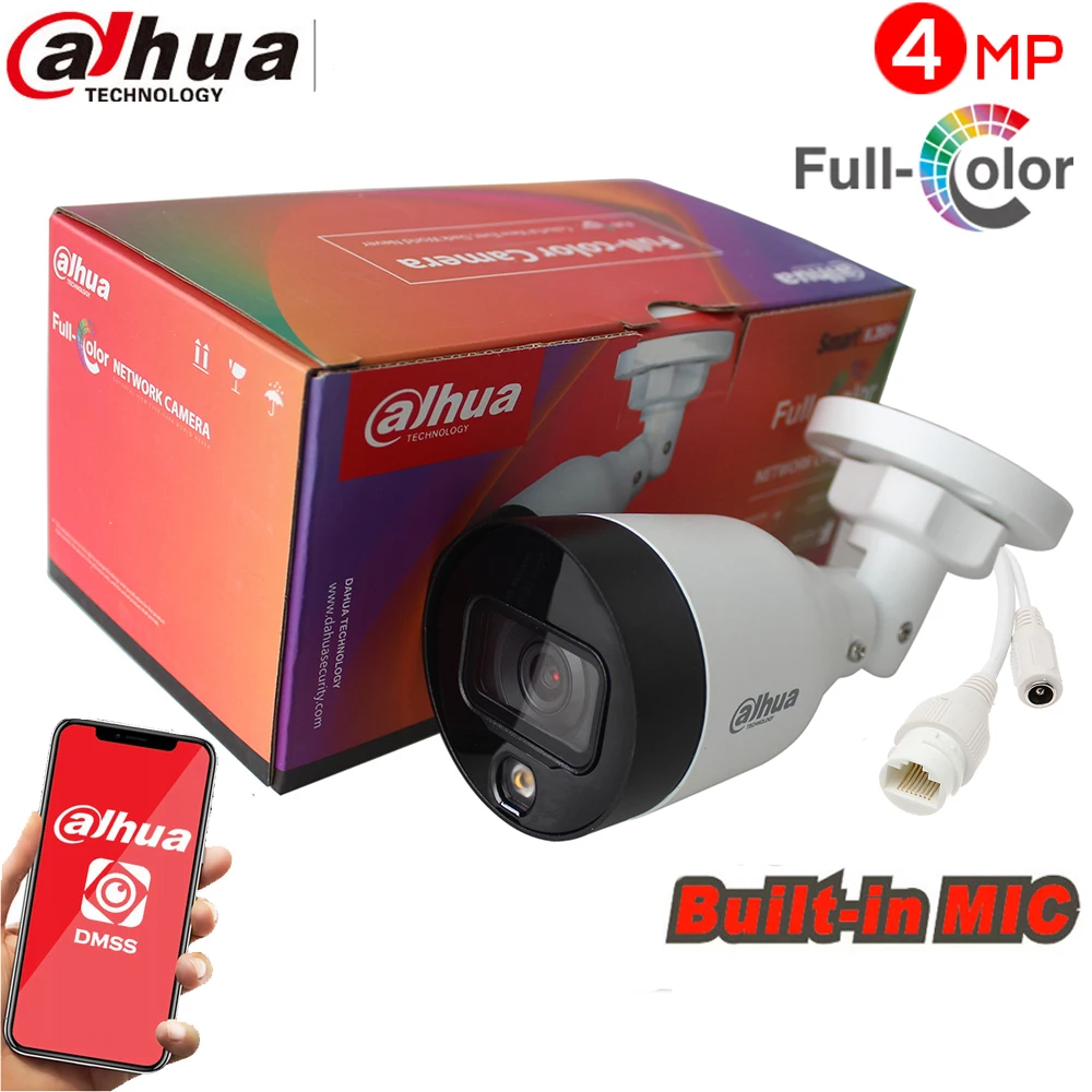 Dahua mutil language DH-IPC-HFW1439S1-LED-S4 IP POE 4MP FULLCOLOR 2.8MM 15MT METAL+PLASTICA IP67