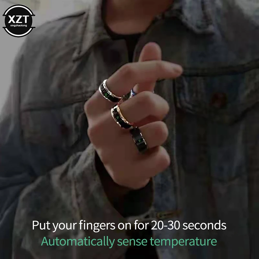 ไทเทเนียม Niche สร้างสรรค์อัจฉริยะอุณหภูมิเปลี่ยนอุณหภูมิแหวนแหวนผู้ชายสแตนเลสสตีล