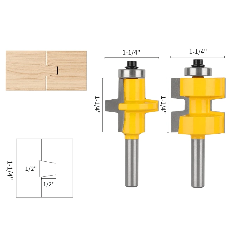 NXWIND Tongue＆Groove Bits Assembles Bit Router Bit Carbide Cutter Woodworking Milling Cutter For Wood Bit Face Mill