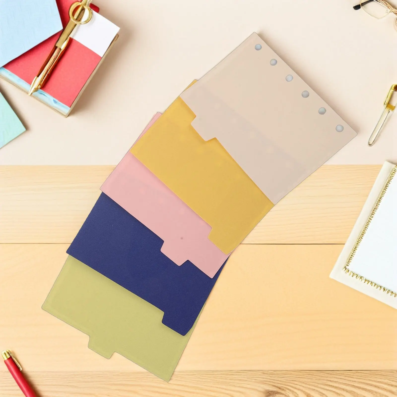 

5Pcs Compact Binder Inserts Dividers with Tabs for Mini Binder Loose-Leaf Notebook Refills Page Markers Planner Index Divider
