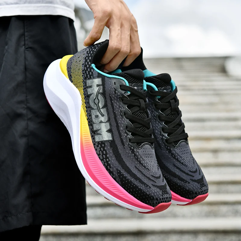 Ma Nian Hong running shoes, top-level cushioning running shoes suitable for lace up sports, anti slip outdoor men's sports shoes