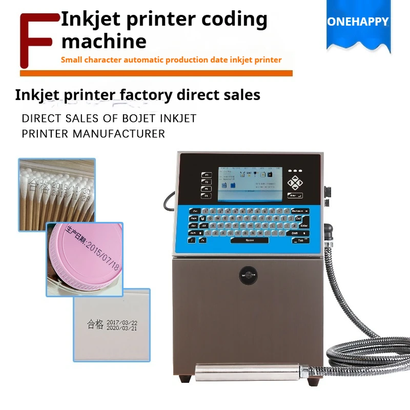 Número de série automática/código de lote/data máquina de impressão branca industrial contínua impressora jato de tinta branca de alta resolução