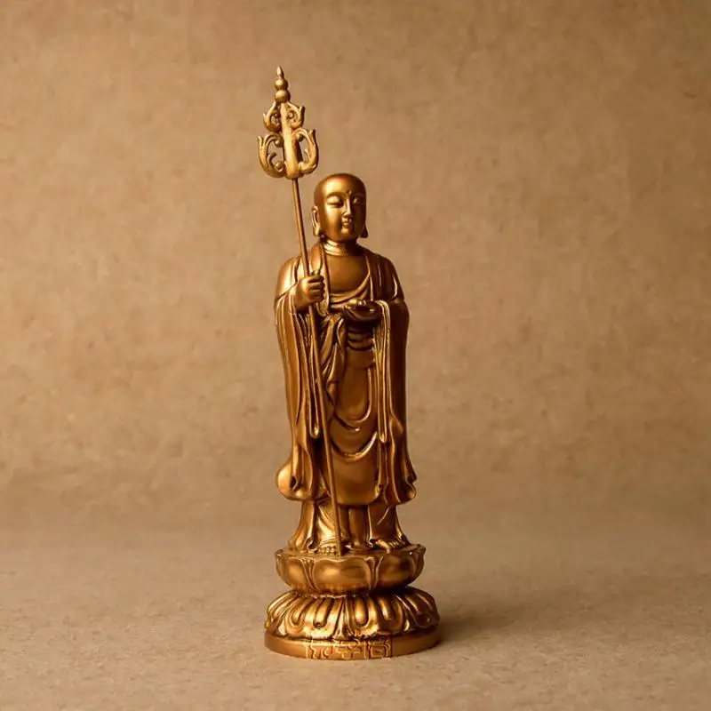 Chinese Tangseng Jizo Ksitigarbha Bodhisattva Monk Buddha Resin Statue