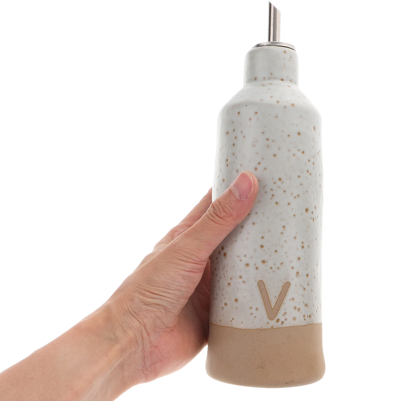 

1Pcs Chic Ceramic Olive Oil Dispenser With Lid, Convenient Liquid Sauce Storage Bottle For Kitchen