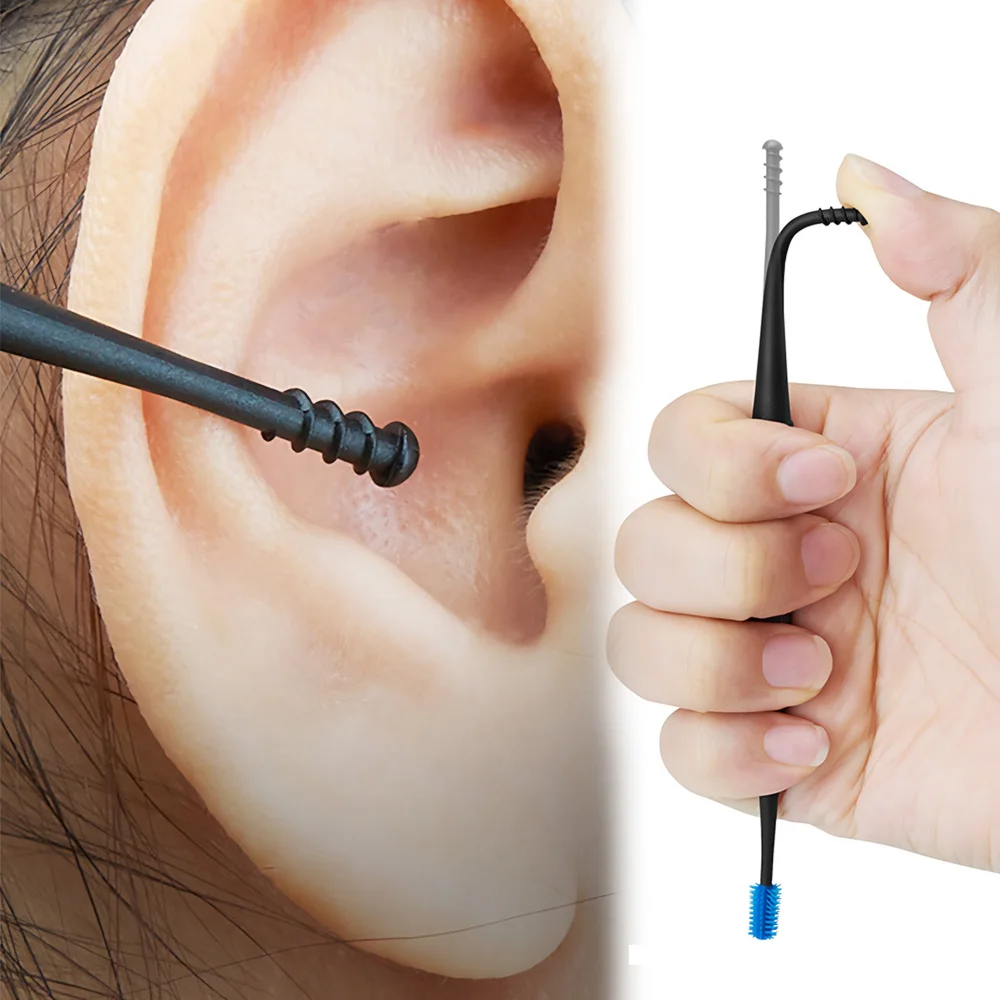 

Soft Silicone Ear Wax Remover Tool – Double-Headed Ear Cleaner Spoon – Spiral Ear Cleaning Kit – Safe & Gentle Ear Hygiene Tool