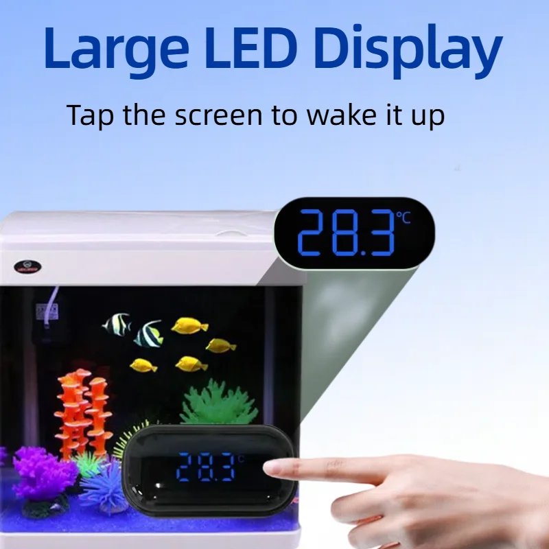 Aquarium Thermometer LED Digital Thermometer Stick-on Fish Tank Mini Thermometer High Precision For Marine Plant Aquarium