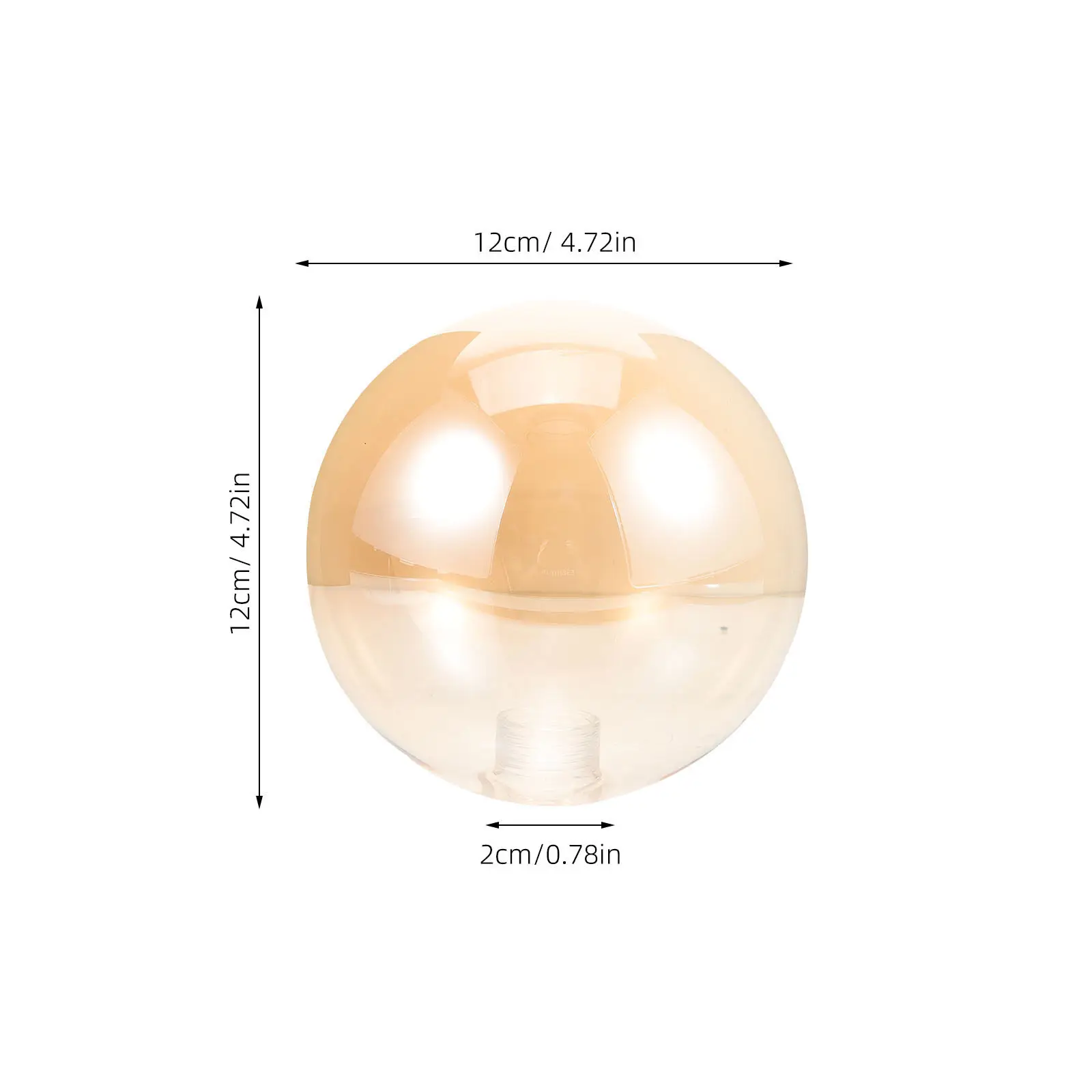 Glass Globe Light Shade Amber Replacement Lamp Shade Cover for Pendant Ceiling Floor Table Lamps Decorative Lighting Accessory